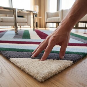 rug Hand Tufted Wool Rug – Multicolor Geometric Abstract Carpet