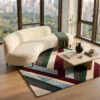1 Hand Tufted Wool Rug – Multicolor Geometric Abstract Carpet