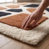 1 Hand Tufted Wool Rug – Beige & Brown Abstract Geometric Carpet