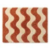 2 Hand Tufted Wool Rug – Terracotta & Cream Wavy Abstract Carpet