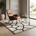 1 Plush Wool Rug – Ivory & Black Geometric Hand Tufted Area Rug