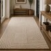 Minimalist Wool Rug – Hand Tufted Textured Geometric Pattern | Cream Beige Japandi Area Rug