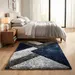 Hand-Tufted Wool Rug – Navy Blue Geometric Plush Shag Area Rug