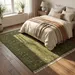 Olive Green Wool Rug – Scandinavian Japandi Hand-Tufted Area Rug