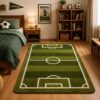 Football Ground Cotton Durrie Rug – Handwoven Flatweave Rug