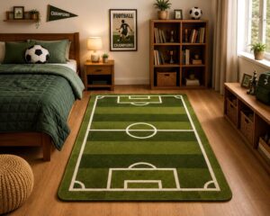 1 Football Ground Cotton Durrie Rug – Handwoven Flatweave Rug