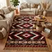 Tribal Geometric Wool Flatweave Boho Farmhouse Hallway Carpet