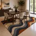 Hand Tufted Wool Area Rug – Abstract Wavy Design | Soft Plush Pile Contemporary Carpet