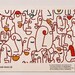 Abstract Faces Wool Rug – Hand-Tufted Terracotta & Cream Modern Art Area Rug
