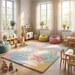 Cloud & Star Nursery Rug – Hand-Tufted Pastel Rainbow Kids Area Rug
