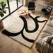 1 Black & Ivory Abstract Wool Rug – Hand Tufted Plush Area Rug