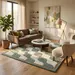 1 Sage Green Wool Rug – Abstract Wave Hand Tufted Area Rug