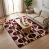 2 Hand Tufted Wool Rug – Mid-Century Geometric Abstract Burgundy, Ivory & Mustard Carpet (Copy)