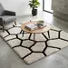 2 Plush Wool Rug – Ivory & Black Geometric Hand Tufted Area Rug