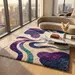 2 Modern Wool Rug – Abstract Purple Organic Hand-Tufted Sculptural Area Rug