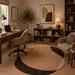 Abstract Wool Rug – Hand-Tufted Neutral Brown Organic Area Rug