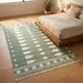 Sage Green Cotton Durrie Rug – Handwoven Geometric Flatweave Area Rug