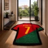 Football Jersey Rug – Handmade Sports Decor (Custom Colors & Sizes)
