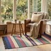 Handwoven Cotton Durrie Rug – Pastel Striped Flatweave Area Rug