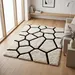 3 Plush Wool Rug – Ivory & Black Geometric Hand Tufted Area Rug