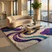 3 Modern Wool Rug – Abstract Purple Organic Hand-Tufted Sculptural Area Rug