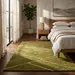 Hand-Tufted Wool Rug – Olive Green & Ivory Geometric Area Rug