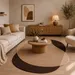 Abstract Wool Rug – Hand-Tufted Neutral Brown Organic Area Rug