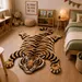 Handmade Tiger Wool Rug – Hand-Tufted Safari Animal Area Rug