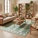 Sage Green Cotton Durrie Rug – Handwoven Geometric Flatweave Area Rug