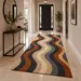Hand Tufted Wool Area Rug – Abstract Wavy Design | Soft Plush Pile Contemporary Carpet