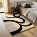 3 Black & Ivory Abstract Wool Rug – Hand Tufted Plush Area Rug