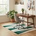Handwoven Cotton Durrie Rug – Emerald Green Geometric Flatweave Area Rug