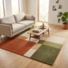 Hand Tufted Wool Rug – Modern Color Block Geometric Carpet