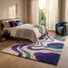 4 Modern Wool Rug – Abstract Purple Organic Hand-Tufted Sculptural Area Rug