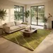 Hand-Tufted Wool Rug – Olive Green & Ivory Geometric Area Rug