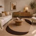 Abstract Wool Rug – Hand-Tufted Neutral Brown Organic Area Rug