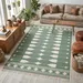 Sage Green Cotton Durrie Rug – Handwoven Geometric Flatweave Area Rug