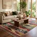 Handwoven Southwestern Cotton Durrie Rug – Tribal Flatweave Bohemian Area Rug with Earthy Geometric Pattern