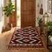 Tribal Geometric Wool Flatweave Boho Farmhouse Hallway Carpet