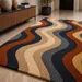 Hand Tufted Wool Area Rug – Abstract Wavy Design | Soft Plush Pile Contemporary Carpet