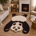 Panda Kids Rug – Hand-Tufted Wool Panda Area Rug for Nursery & Playroom