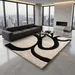 4 Black & Ivory Abstract Wool Rug – Hand Tufted Plush Area Rug
