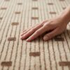Geometric Cotton Durrie Rug – Handwoven Beige & Brown Striped Flatweave Rug