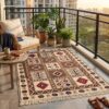 Handwoven Kilim Rug: Southwestern Tribal Pattern – Wool & Cotton