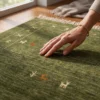 Olive Green Wool Rug – Scandinavian Japandi Hand-Tufted Area Rug
