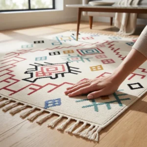 Boho Wool Rug – Hand-Tufted Tribal Geometric Area Rug