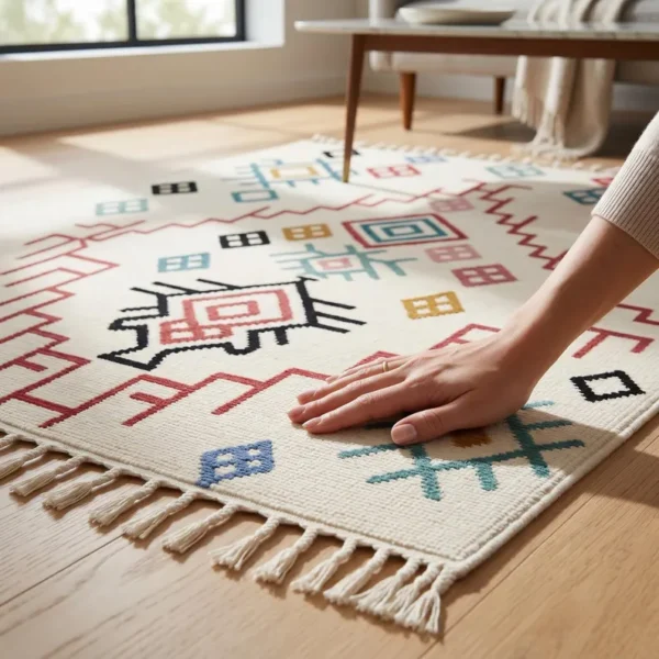 Boho Wool Rug – Hand-Tufted Tribal Geometric Area Rug