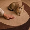 Abstract Wool Rug – Hand-Tufted Neutral Brown Organic Area Rug