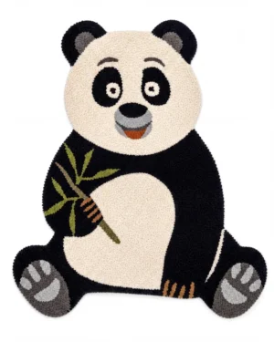 Hand Tufted Wool Panda Rug – Playful Nursery & Kids Room Area Rug