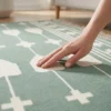 Sage Green Cotton Durrie Rug – Handwoven Geometric Flatweave Area Rug